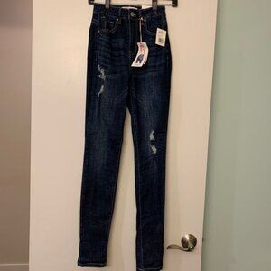 Secrets with Love jrs jeans. Brand new w/ tags. Size 5. Distressed, stretchy.
